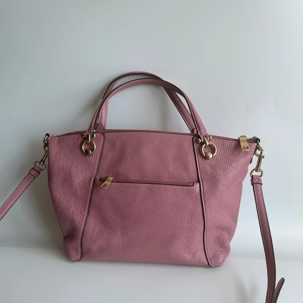Coach Kacey Satchel True Pink Pebbled Leather Bag C6229